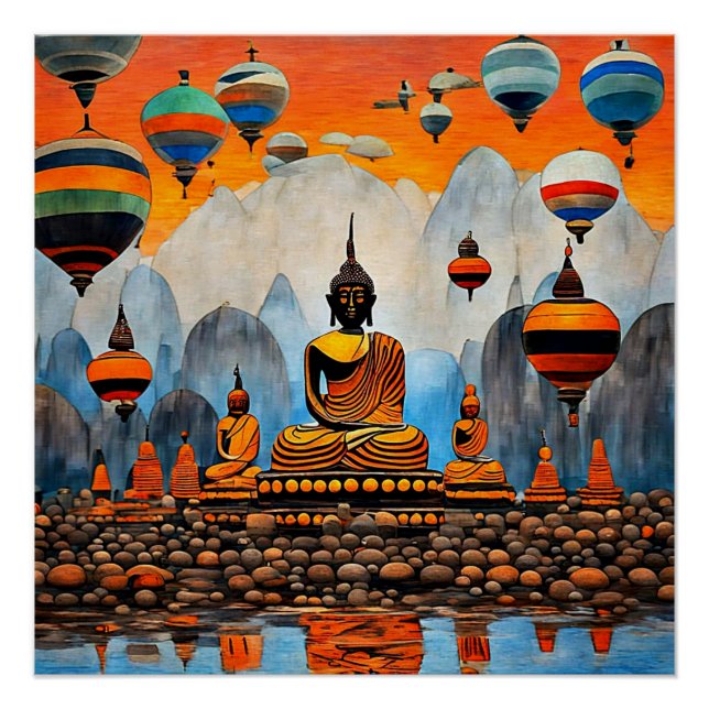 Poster Ballons sur l'Himalaya (Devant)