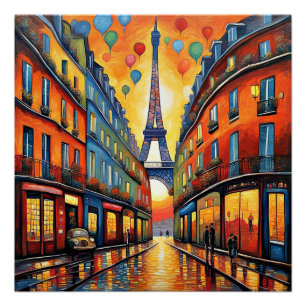 Poster Ballons sur Paris