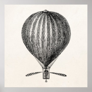 Poster Balloons d'avion rétro à air chaud vintage
