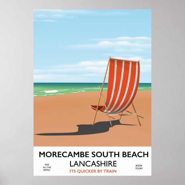 poster balnéaire Morecambe South Beach Lancashire (Devant)