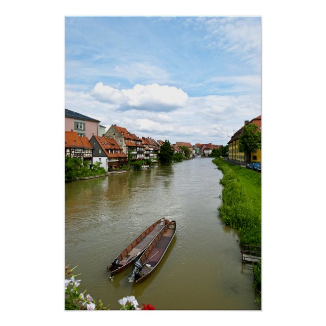 Poster Bamberg Bavière Rivière Regnitz Effet de Peinture  (Devant)