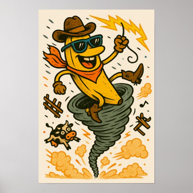 Poster Banana Cowboy Tornado (Devant)