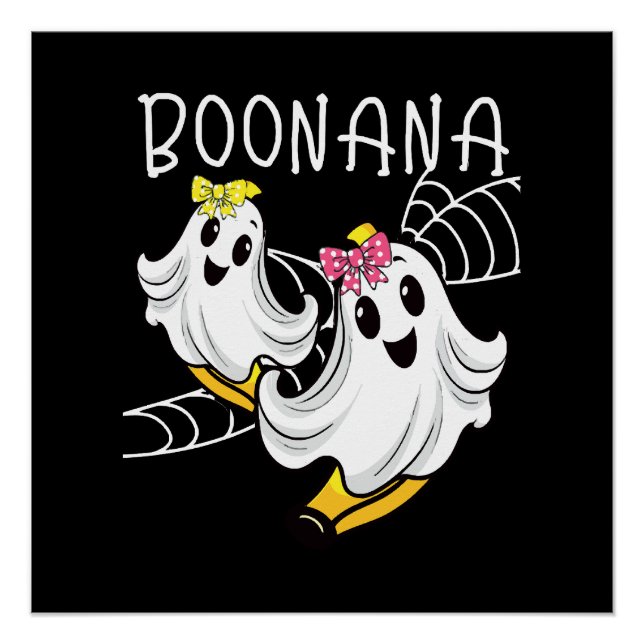 Poster Banane fantôme mignon Boonana Halloween (Devant)