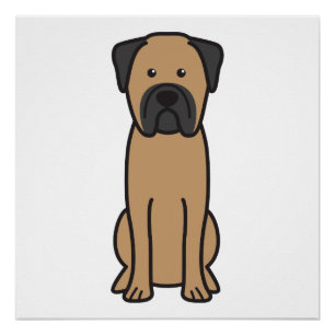Poster Bande dessinée de chien de Bullmastiff