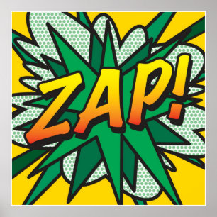 Poster Bande dessinée Pop Art ZAP Super-héros