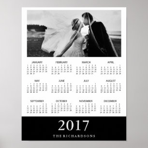 Poster Bande noire   Calendrier photo minimal 2017 modern