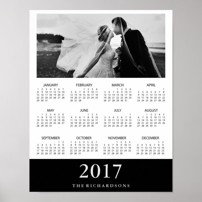 Poster Bande noire | Calendrier photo minimal 2017 modern (Devant)