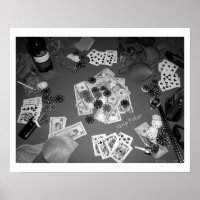 Bande Poker noir et blanc