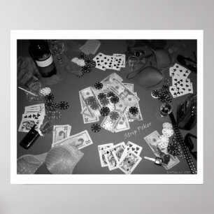 Poster Bande Poker noir et blanc