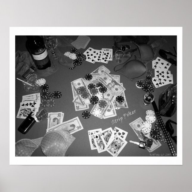 Poster Bande Poker noir et blanc (Devant)