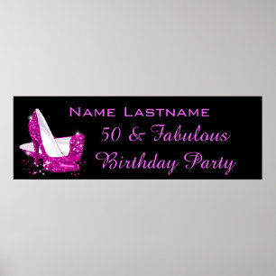 Poster Bannière d'anniversaire Chaussures à talons hauts 