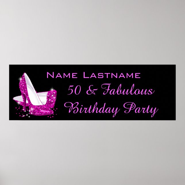 Poster Bannière d'anniversaire Chaussures à talons hauts  (Devant)