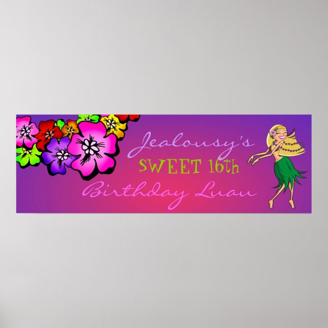 Poster Bannière d'anniversaire de la douche à 311 fleurs  (Devant)