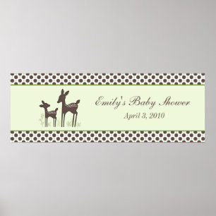 Poster Bannière de Baby shower Willow Deer
