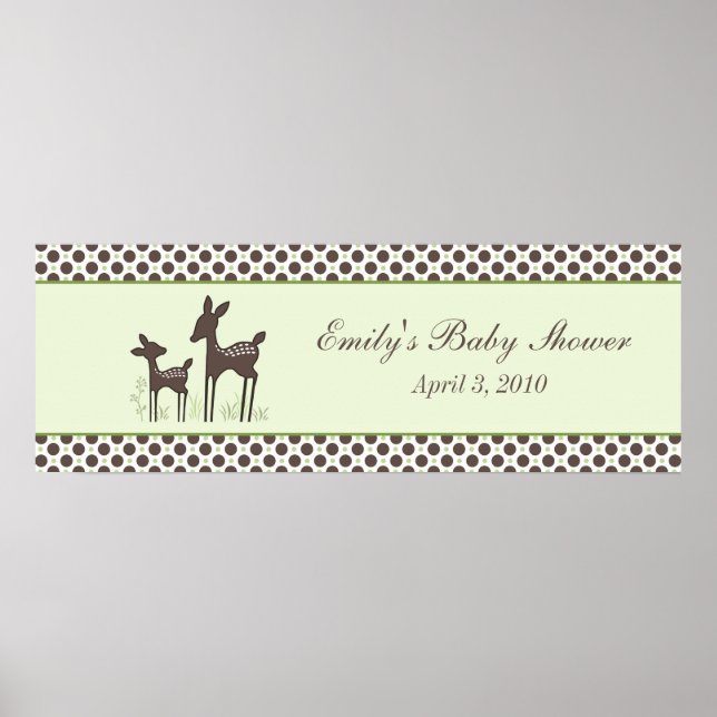 Poster Bannière de Baby shower Willow Deer (Devant)