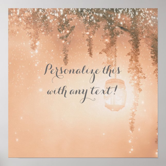 Poster Bannière de mariage rustique forestier de rêve ros (Devant)