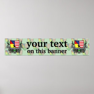 Poster Bannière Ghanéen-Américaine de drapeau de bouclier