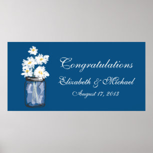 Poster Bannière Mason Jar et White Daisy