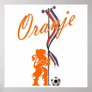 Poster Bannière néerlandaise du football total de drape
