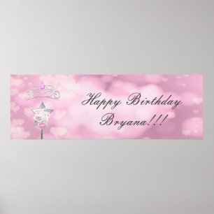 Poster Bannière personnalisée de fête d'anniversaire Prin