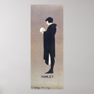 Poster Bannière verticale de Hamlet vintage Beggarstaff