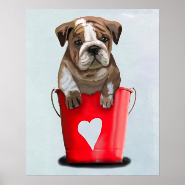 Poster Baquet d'amour Bulldog Rouge (Devant)