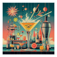 Bar de Martini Citrus Futuriste Atomique du Milieu