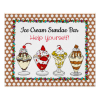 Bar de sundae à la glace pour Baby Shower ou maria