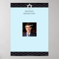 Bar Mitzvah, Élégant Noir, Photo, Panneau d'inscri