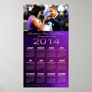 Poster Barack et Michelle Obama 2014 - Calendrier des pre