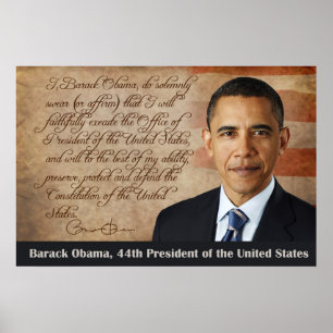 Poster Barack Obama, serment d'office