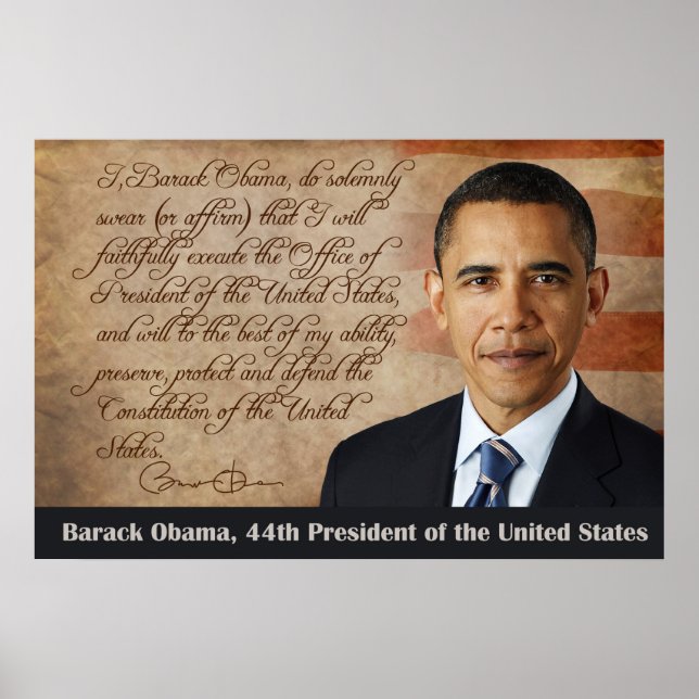 Poster Barack Obama, serment d'office (Devant)