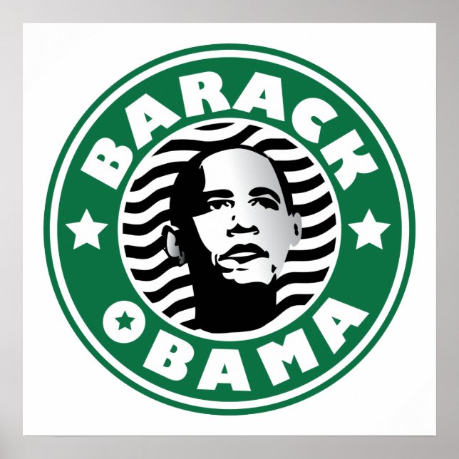 Poster Barack Obama Star Caféine étoile verte buse café (Devant)