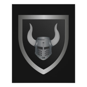 Poster Barbarian Shield Logo – Viking Warrior Emblem