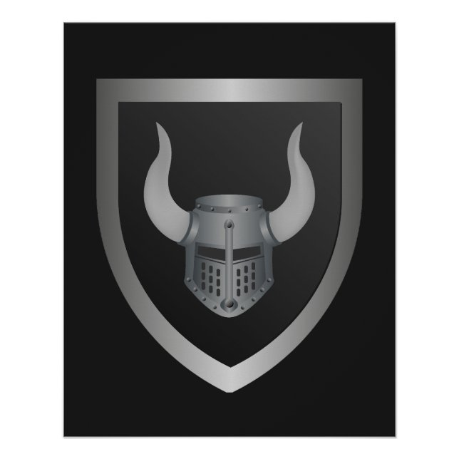 Poster Barbarian Shield Logo – Viking Warrior Emblem  (Devant)