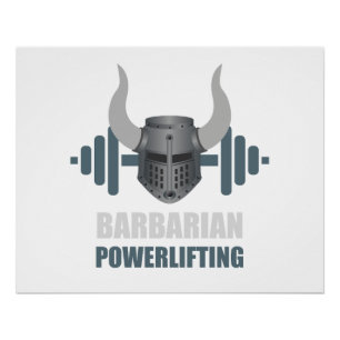 Poster Barbarian Warrior Powerlifting Workout