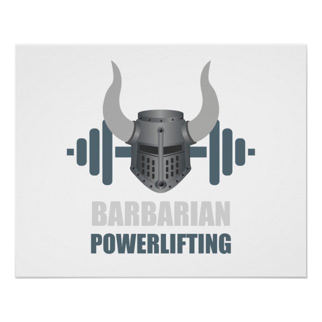 Poster Barbarian Warrior Powerlifting Workout (Devant)