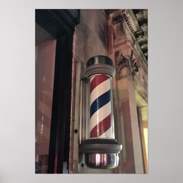 Poster Barber Shop Pole Photo (Devant)
