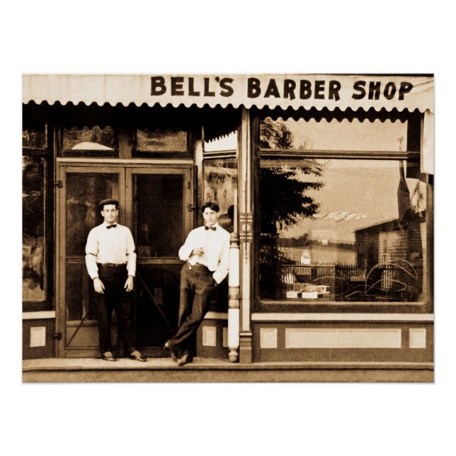 Poster Barber Shop Vintage Retro Americana (Devant)