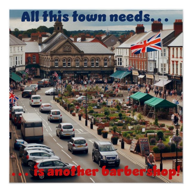 Poster Barbershop Town (Devant)