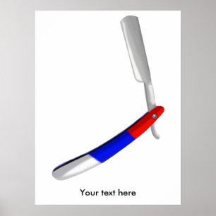 Poster Barbiers Razor droit Couleurs de magasin