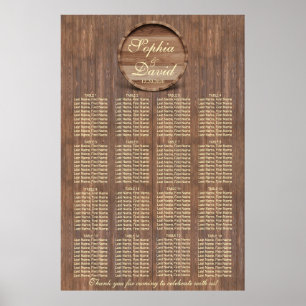 Poster Baril de vigne Mariage Siège Graphique 16 tableaux