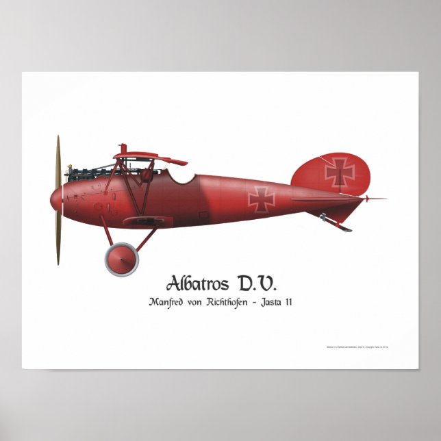 Poster Baron rouge Manfred von Richthofen Allemand Flying (Devant)