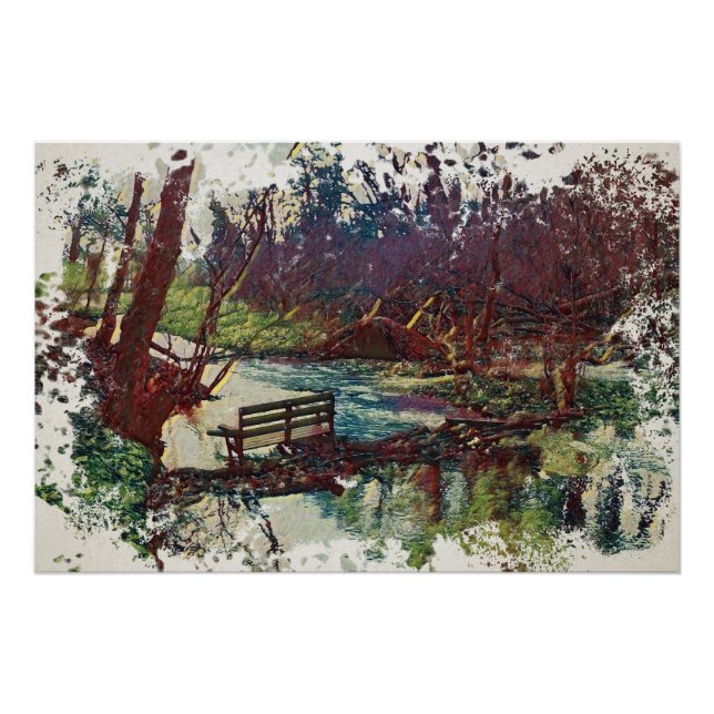 Poster Barrage de Willow Hall, Art impressionniste de Sow (Devant)
