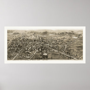 Poster Barre, carte panoramique de mA - années 1870