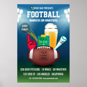 Poster Barre de football événement promotionnel ajouter u