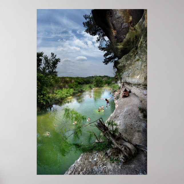 Poster Barton Creek Cliffs - Austin Texas (Devant)