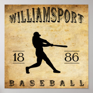 Poster Base-ball 1886 de Williamsport Pennsylvanie