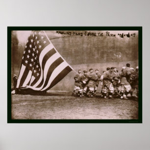 Poster Base-ball 1914 de parc d'Ebbets de drapeau