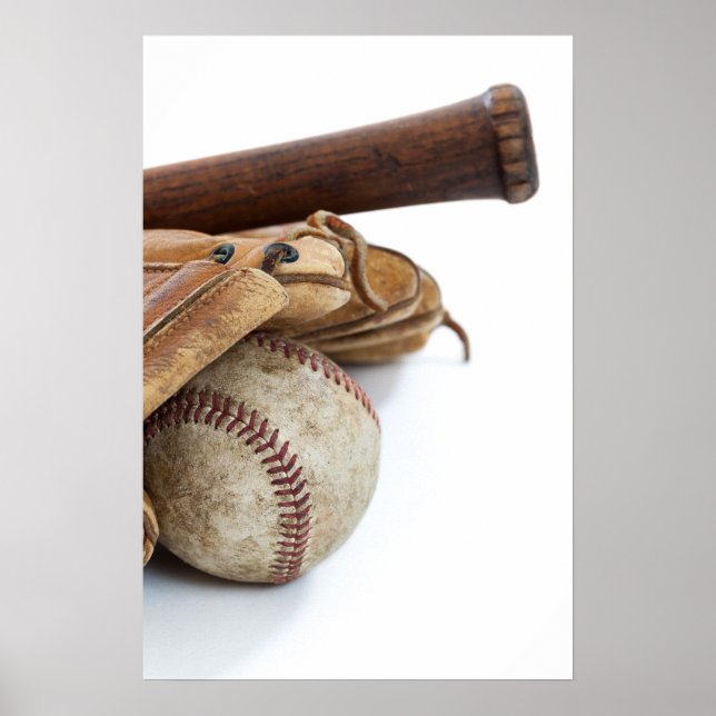Poster Base-ball et bat (Devant)